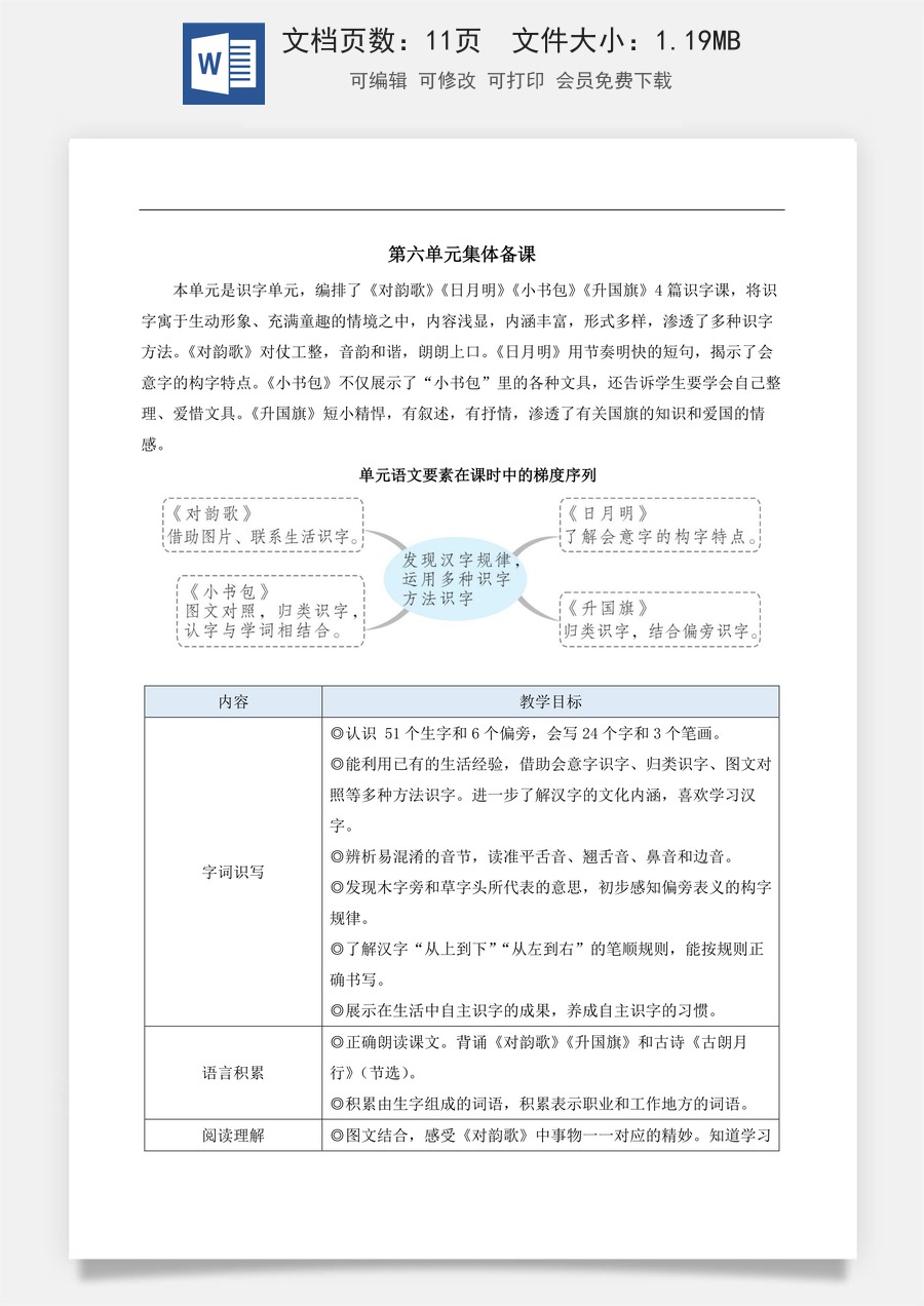 新版部编版小学语文一年级上册语文教案第六单元5 对韵歌【教案】.docx